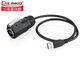 M24 USB3.0 Kabel Usb Plug Untuk Antarmuka Sepeda Motor Transmisi Cepat PB IP65 IP67 Dengan Kabel 0,5 m pemasok